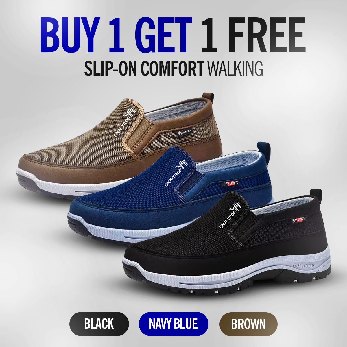 BUY 1 GET 1 FREE – Slip-On Comfort Walking Shoes with Arch Support